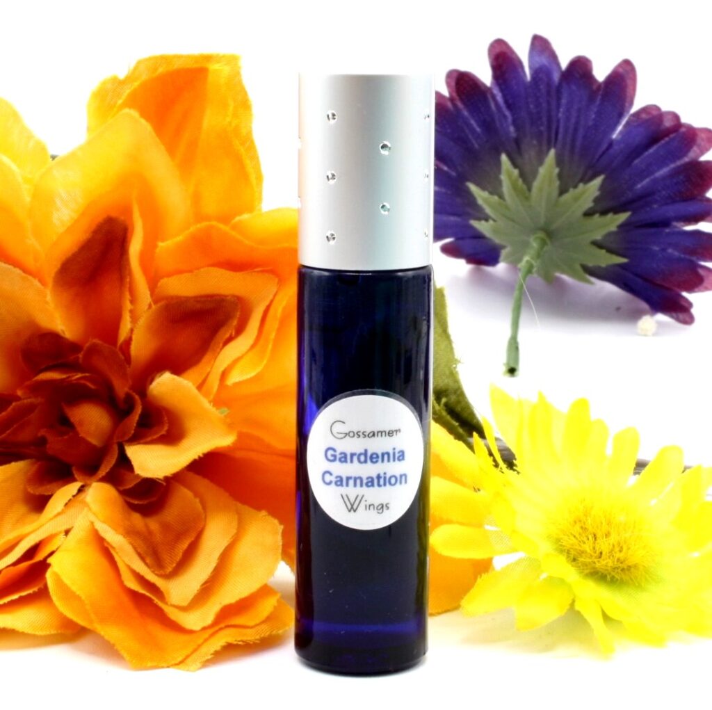 bottle of gardenia carnation perfume