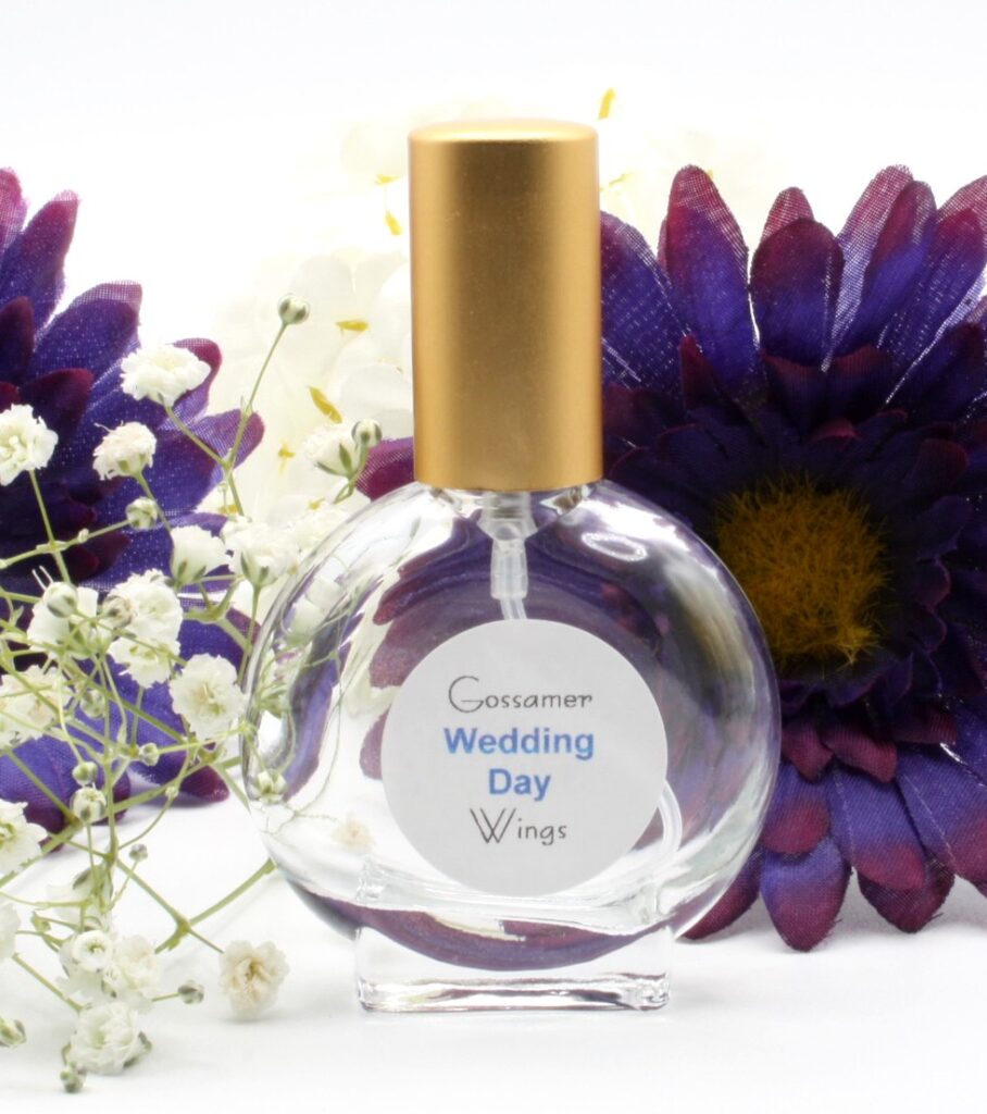 A bottle of perfume labeled as Wedding Day