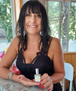 Cindi from Metropolitan Spa with her new perfume
