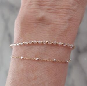 Clear Crystals with Gold Filled Beads