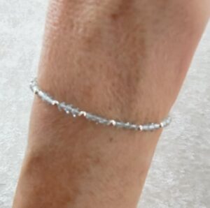 Light Azore Crystals with Sterling Silver Beads