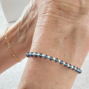 Montana Blue Crystals with Sterling Silver Beads