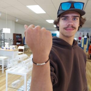 leather permanent bracelet for men